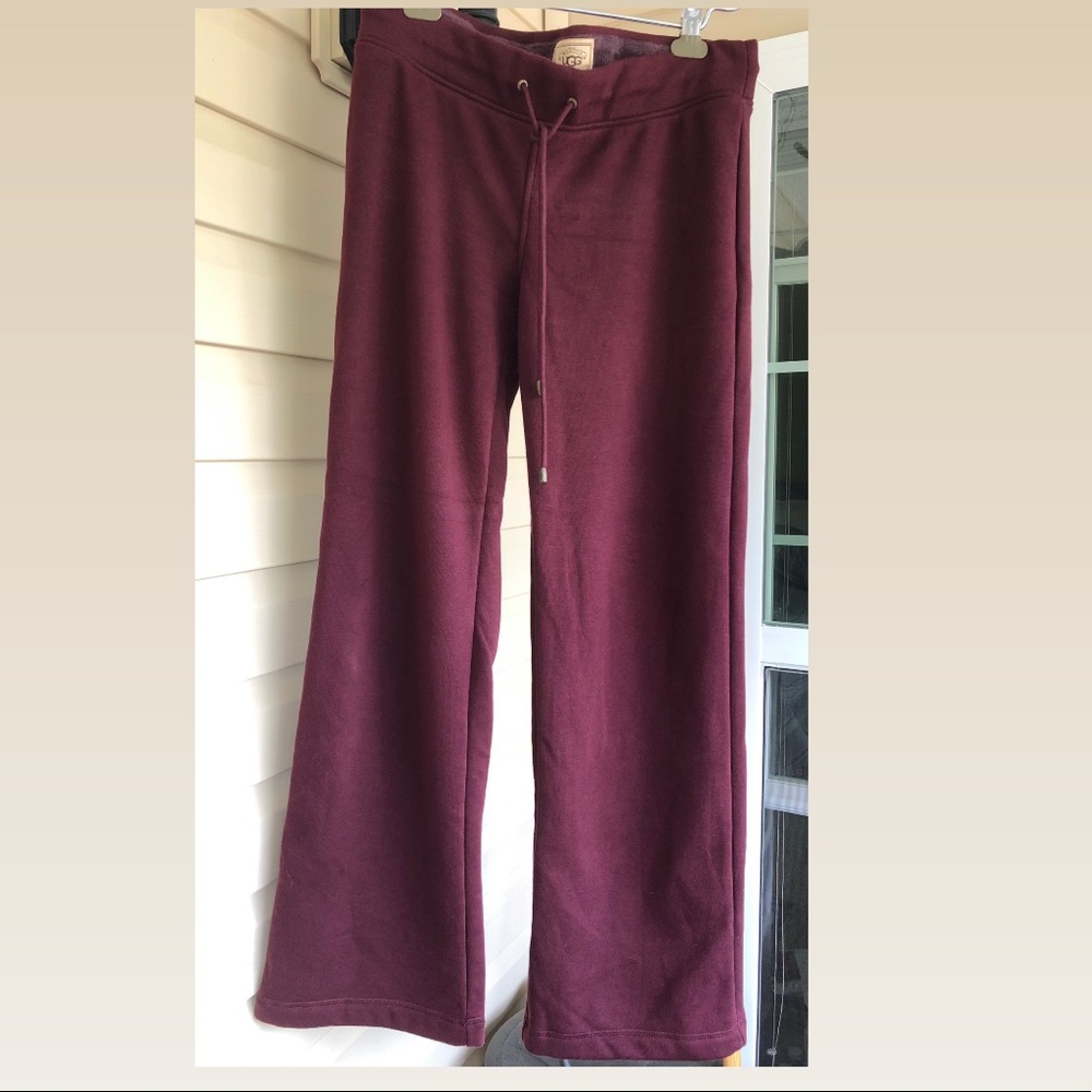 Ugg Burgundy Fleece-Lined Sweatpants